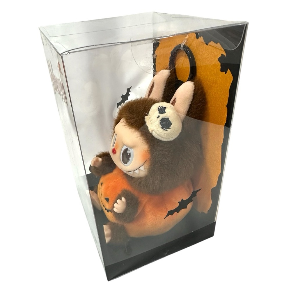 Pop Mart Labubu Happy Halloween Party Series Sitting Pumpkin Vinyl Plush Pendant - Picture 8 of 12